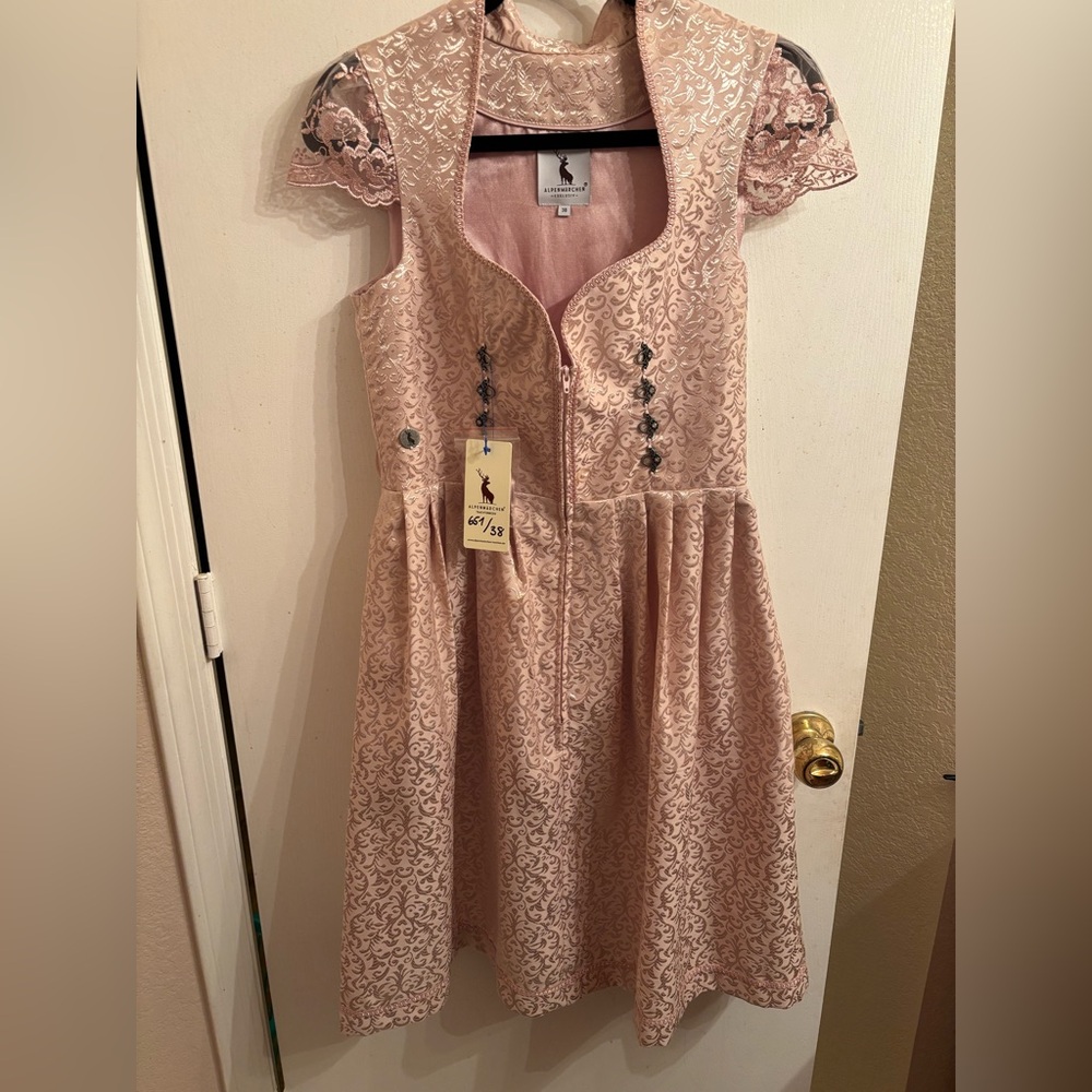NEW!Germany Alpenmarchen Oktoberfest,Dirndl Dress Pink 38